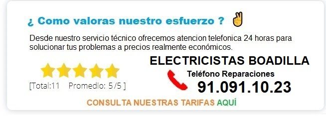 electricistas boadilla del monte precios